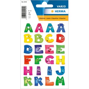 Autocollants HERMA Visages de papier rigolos Lettres 2...