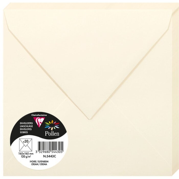 Enveloppes ivoire 165x165 mm - 5443C
