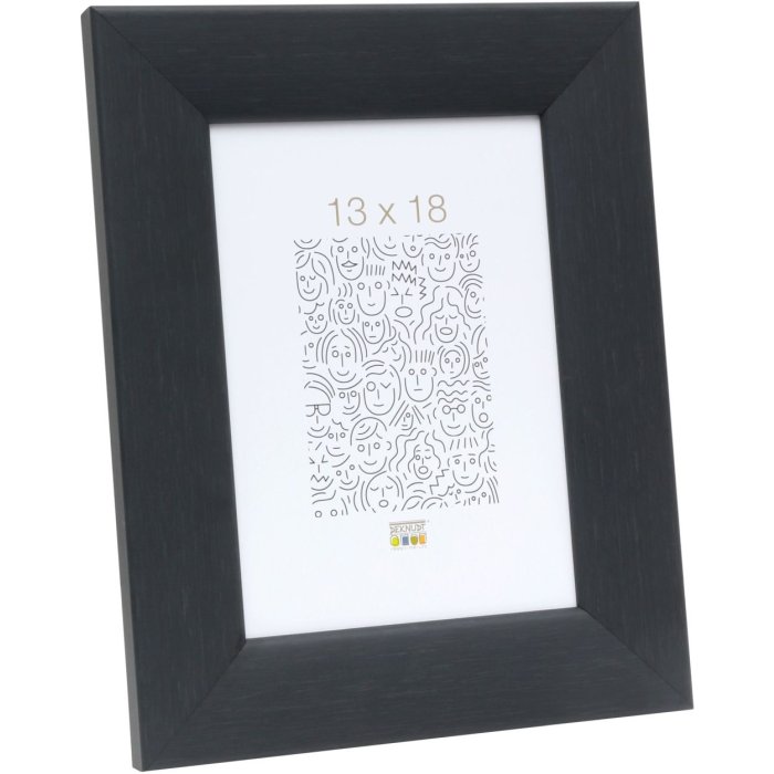 Cadre en bois S53G noir look peintre 15x20 cm