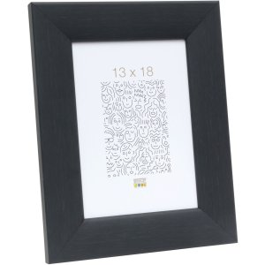 Cadre en bois S53G noir look peintre 15x20 cm