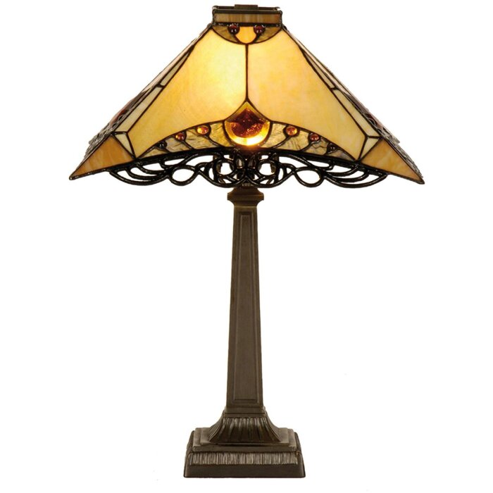 Tiffany lampe de table Ø 50x49 cm naturel coloré