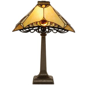 Tiffany lampe de table Ø 50x49 cm naturel coloré