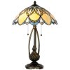 LumiLamp lampe de bureau Tiffany lampe de table Ø 40x60 cm bleu multicolore