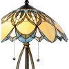 LumiLamp lampe de bureau Tiffany lampe de table Ø 40x60 cm bleu multicolore
