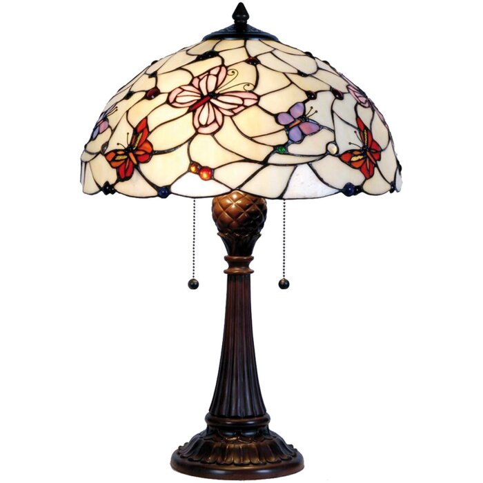 Tiffany lampe de table Ø 41x60 cm rouge multicolore
