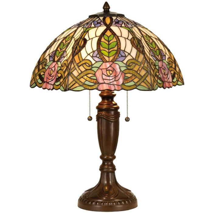 Tiffany lampe de table Ø 47x61 cm vert multicolore