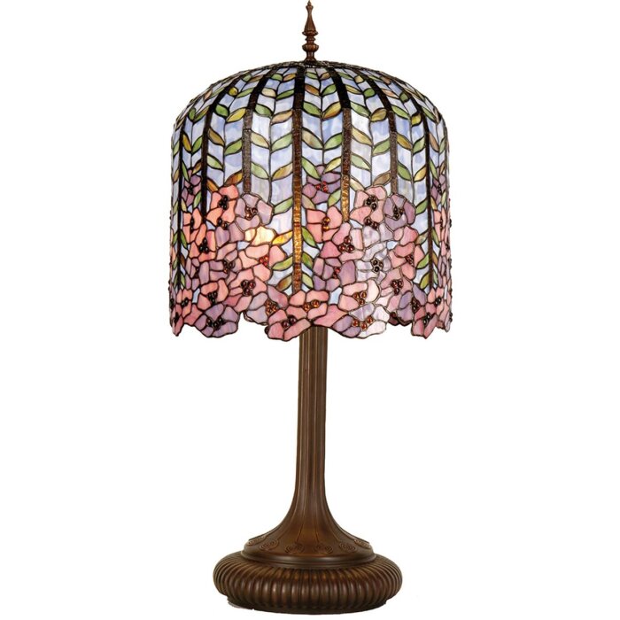 Tiffany lampe de table Ø 40x84 cm rose multicolore