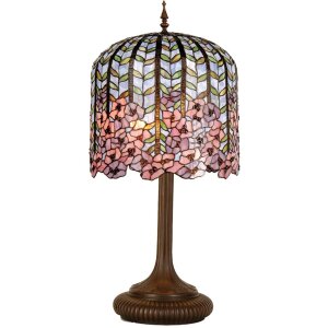 Tiffany lampe de table Ø 40x84 cm rose multicolore