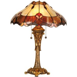 Tiffany lampe de table Ø 40x53 cm brun coloré
