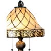 LumiLamp 5LL-5408 Lampe de table Tiffany Ø 36x62 cm Beige Marron Verre Triangle