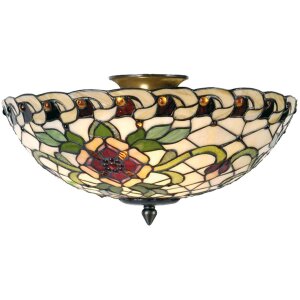Tiffany Plafonnier Ø 40x23 cm noir