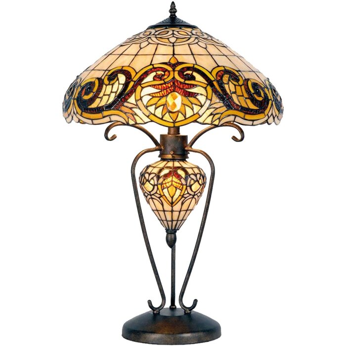 Tiffany lampe de table Ø 46x76 cm jaune multicolore