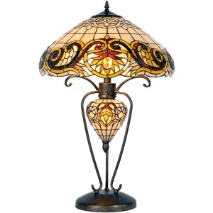 Tiffany lampe de table Ø 46x76 cm jaune multicolore