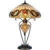 Tiffany lampe de table Ø 46x76 cm jaune multicolore