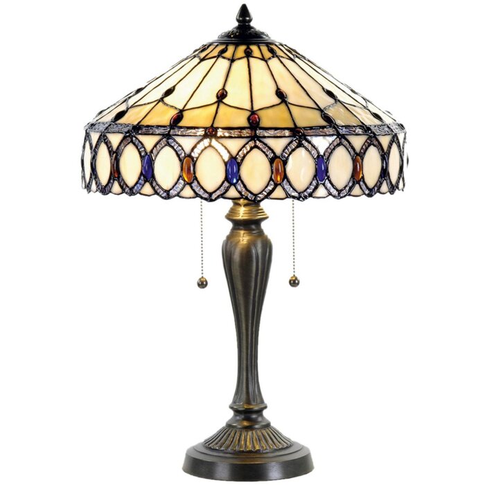 Tiffany lampe de table Ø 40x58 cm naturel coloré