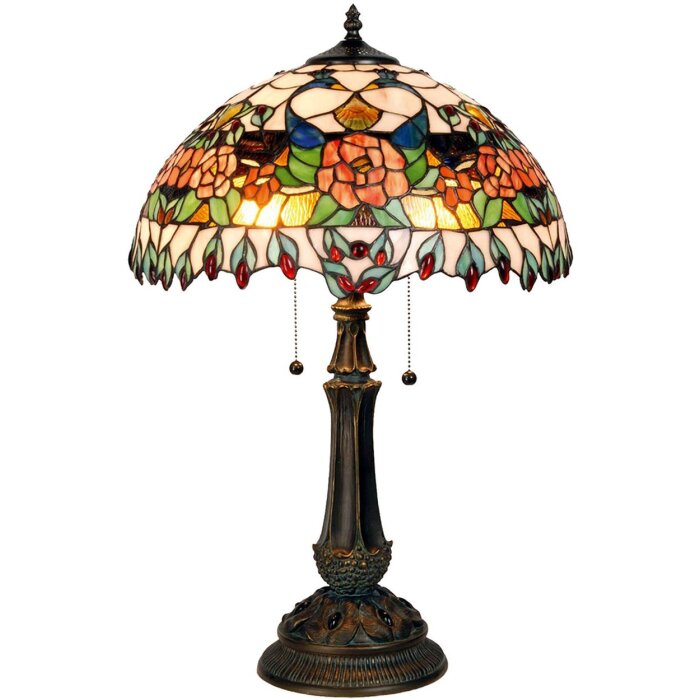 Tiffany lampe de table Ø 41x67 cm rouge multicolore