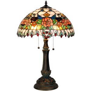 Tiffany lampe de table Ø 41x67 cm rouge multicolore