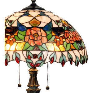 Tiffany lampe de table Ø 41x67 cm rouge multicolore