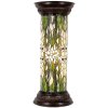 LumiLamp 5LL-5539 Colonne Tiffany Ø 31x78 cm Vert Blanc Verre Rond Fleurs