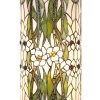 LumiLamp 5LL-5539 Colonne Tiffany Ø 31x78 cm Vert Blanc Verre Rond Fleurs
