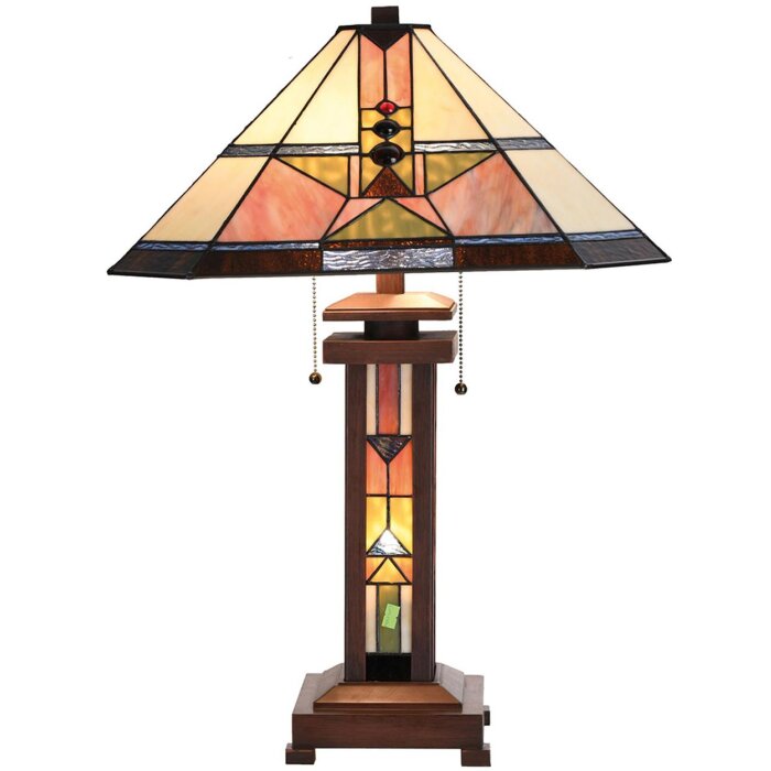Lampe de table Tiffany 48,5x69 cm rose multicolore