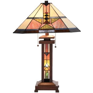 Lampe de table Tiffany 48,5x69 cm rose multicolore