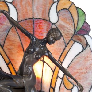 Tiffany lampe de table 35x15x44 cm brun coloré