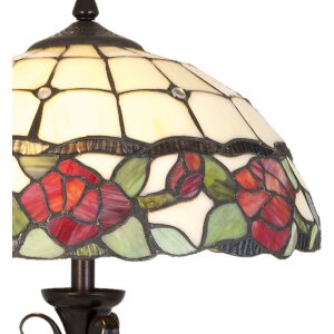 Tiffany lampe de table 35x61 cm rouge multicolore
