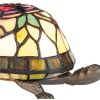 LumiLamp 5LL-5787 Lampe de table Tiffany 15x22x13 cm Marron Rouge Verre Tortue