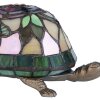 LumiLamp 5LL-5787 Lampe de table Tiffany 15x22x13 cm Marron Rouge Verre Tortue
