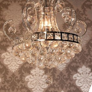 LumiLamp 5LL-CR33 Lustre Ø 50x43-168 cm Couleur or Métal Verre
