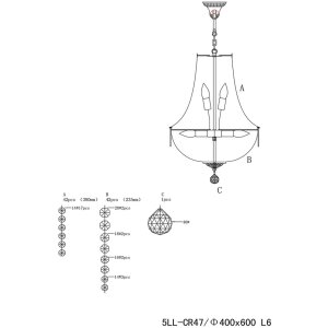 Lustre Ø 40 cm en verre-fer - 5LL-CR47 Clayre Eef