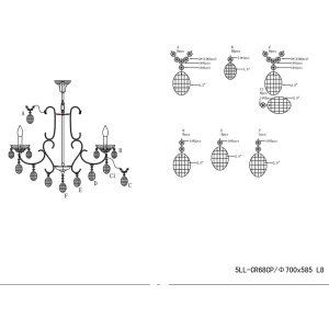Lustre Ø 70 cm en fer-verre - 5LL-CR68CP Clayre Eef