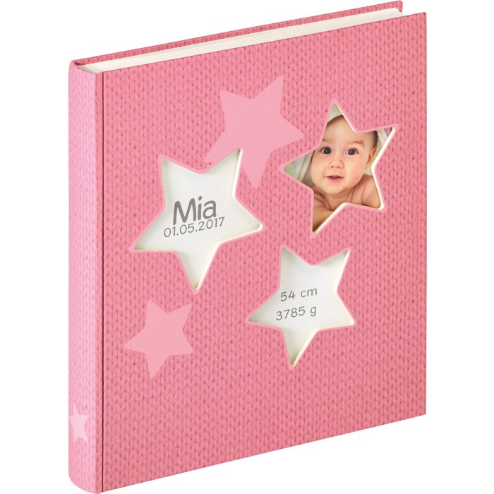 Walther Babyalbum Estrella rose 28x30,5 cm 50 pages blanches