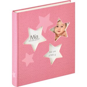 Walther Babyalbum Estrella rose 28x30,5 cm 50 pages blanches
