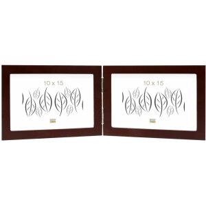Cadre double brun bois 10,0 x15,0 cm S68FV paysage