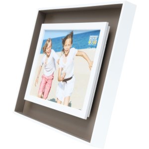 Cadre photo taupe-blanc bois 15,0 x20,0 cm