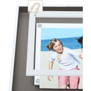 Cadre photo taupe-blanc bois 15,0 x20,0 cm