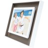 Cadre photo taupe-blanc bois 15,0 x20,0 cm