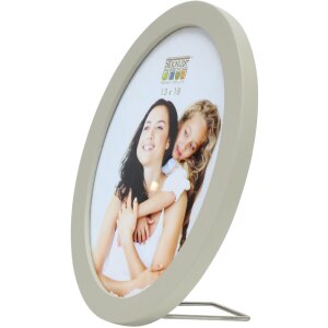 S67YV Cadre photo gris bois 13 cm rond
