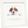 Cadre animalier 10x15 cm blanc chien