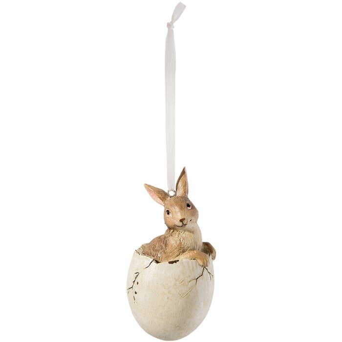 Clayre & Eef 6PR2190 Belle décoration intérieure Ø 5x11 cm Marron Plastique Lapin