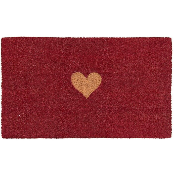 Clayre & Eef Paillasson Coeur rouge - 74x45x2 cm