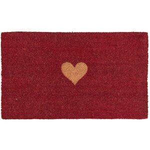 Clayre & Eef Paillasson Coeur rouge - 74x45x2 cm