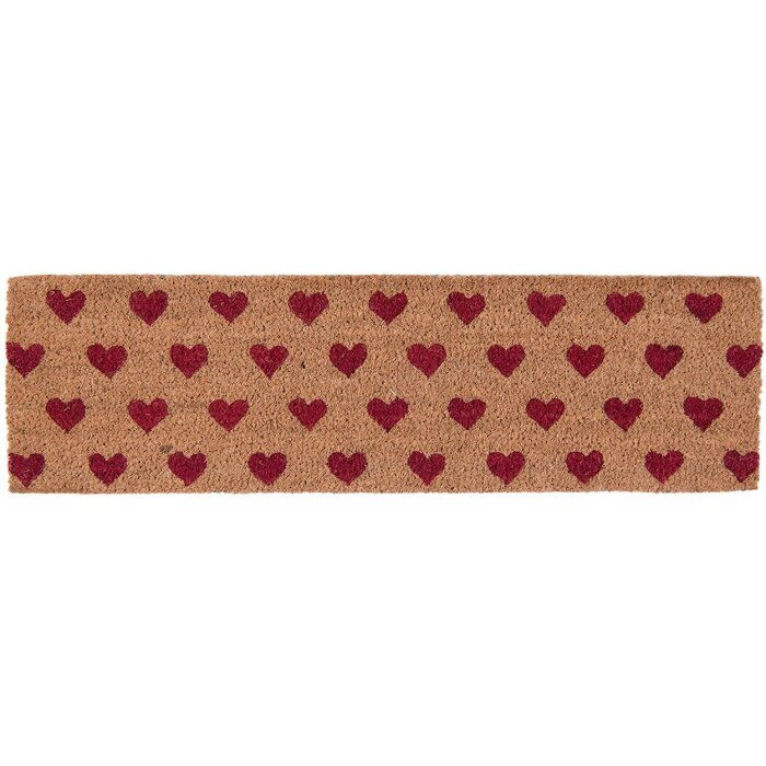 Paillasson Hearts en marron - 75x22x2 cm