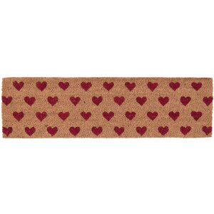 Paillasson Hearts en marron - 75x22x2 cm