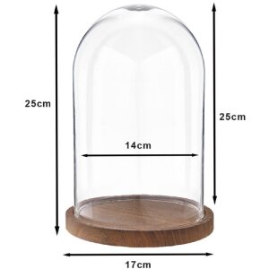 Clayre & Eef 6GL1945 Cloche en verre Ø 17x25 cm