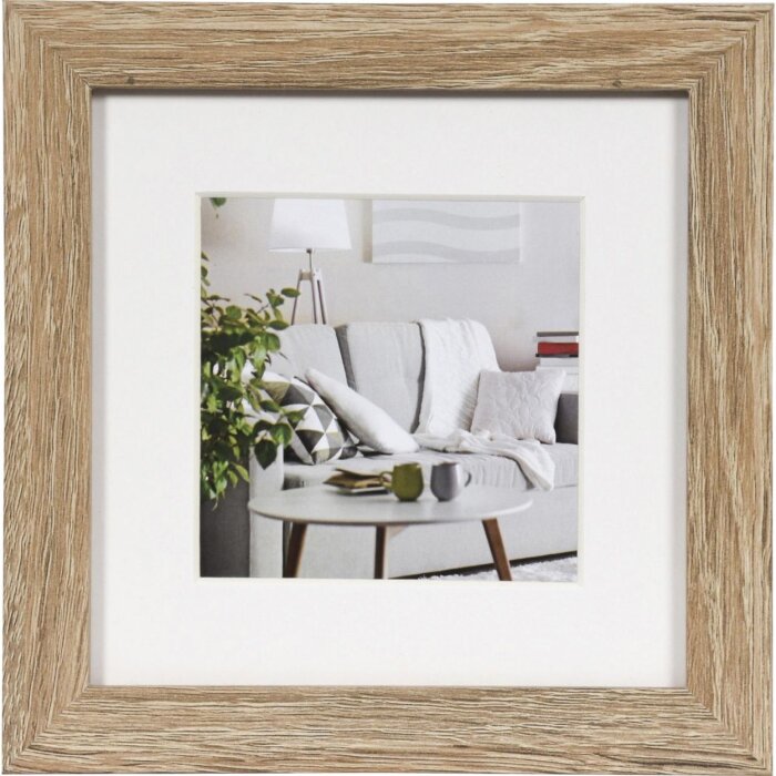 Henzo cadre photo Modern 15x15 cm brun moyen avec passe-partout 10x10 cm