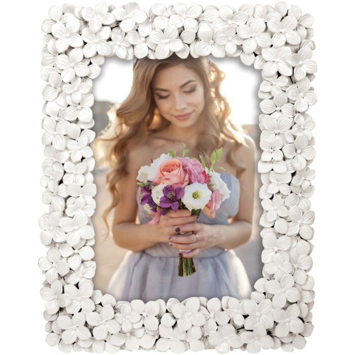 Cadre portrait ZEP FLEURS blanc 20x25 cm