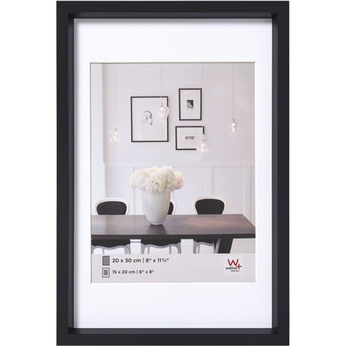 Walther cadre plastique Steel Style 40x50 cm noir avec passe-partout 30x40 cm